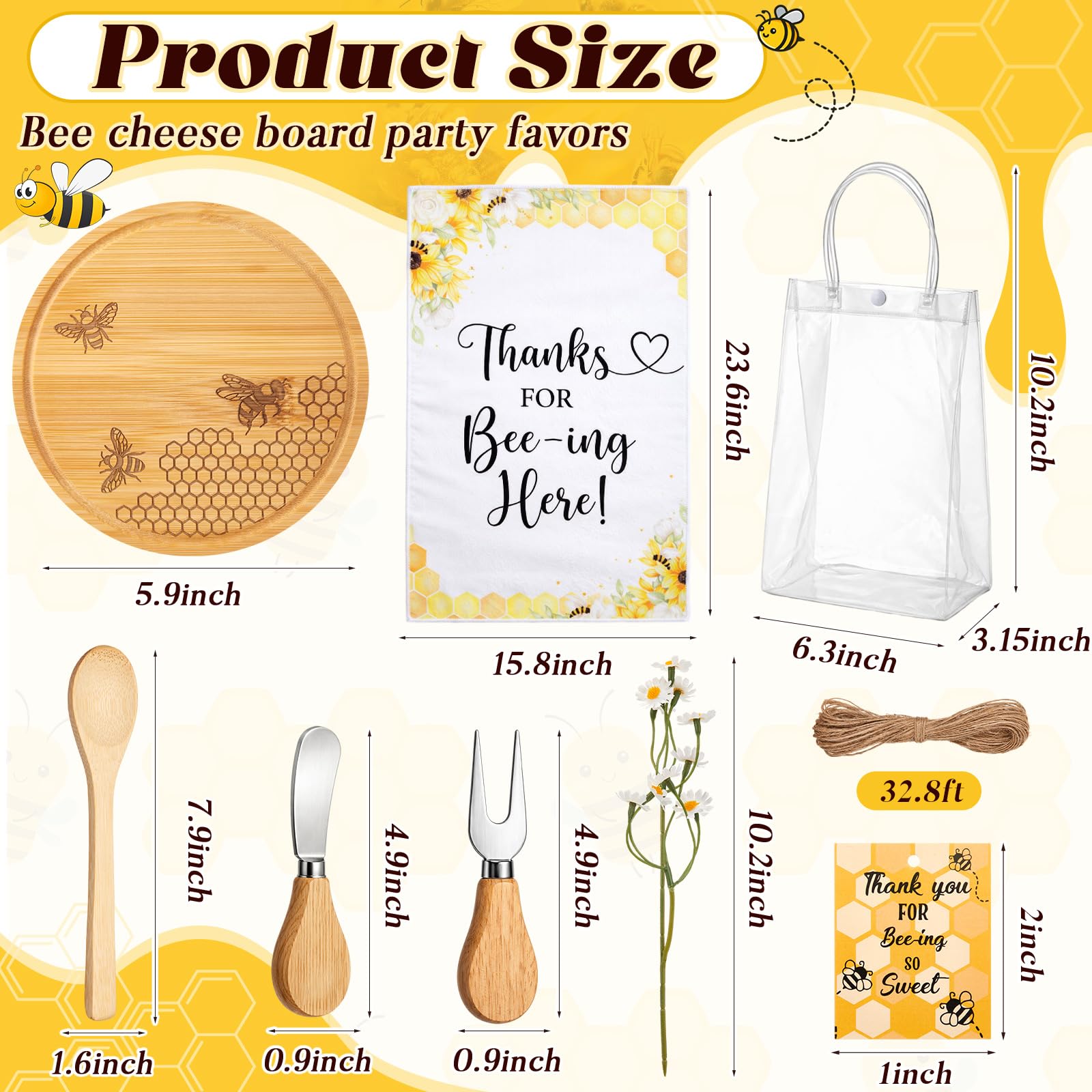 Bee Charcuterie Board Set - Baby Shower Prizes -2 Bee Charcuterie Board Set - Baby Shower Prizes -2
