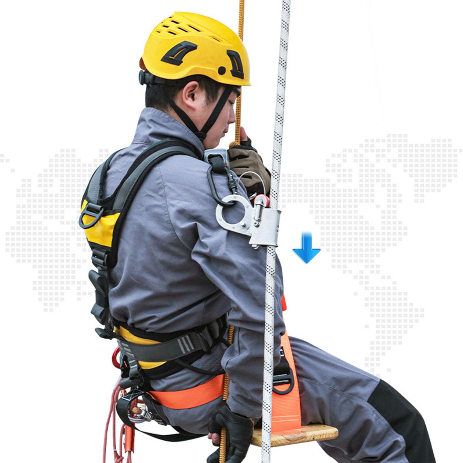 Dispositivo de Agarre de Cuerda Regulable Tensor Gancho para Colgar de Aluminio Fundido para Limpieza y Reparaciones de Nivel Equipo de Seguridad para Trabajo Aire Libre