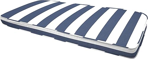 Honeycomb Cojín para exteriores de 42 pulgadas de ancho x 18.5 pulgadas de profundidad x 2.5 pulgadas de alto, cojín de banco de sofá biplaza azul y