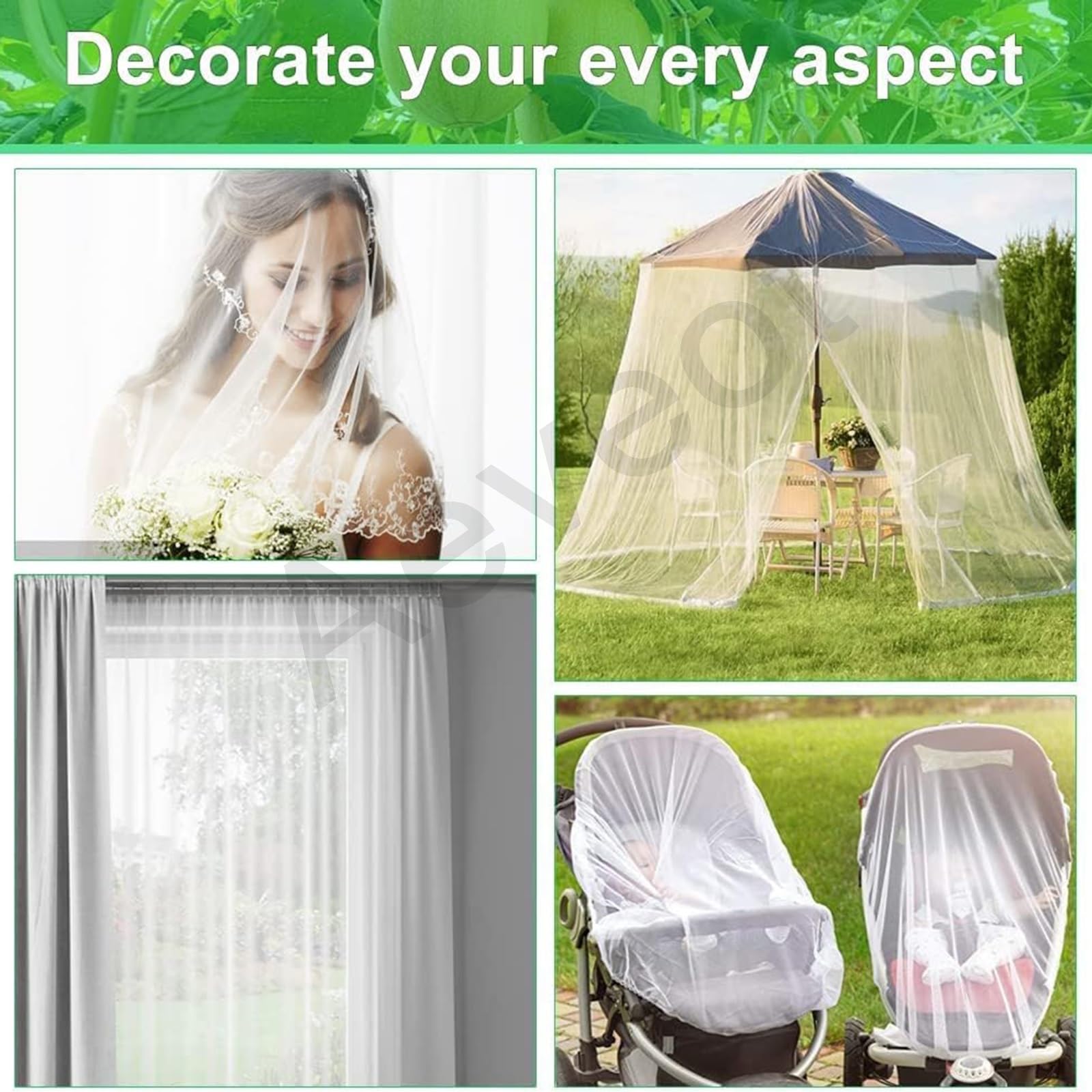 Generisch Red de insectos anti pájaros y rayos UV 3 x 30 m para huerto, protección para fresas, hortalizas y plantas frutales