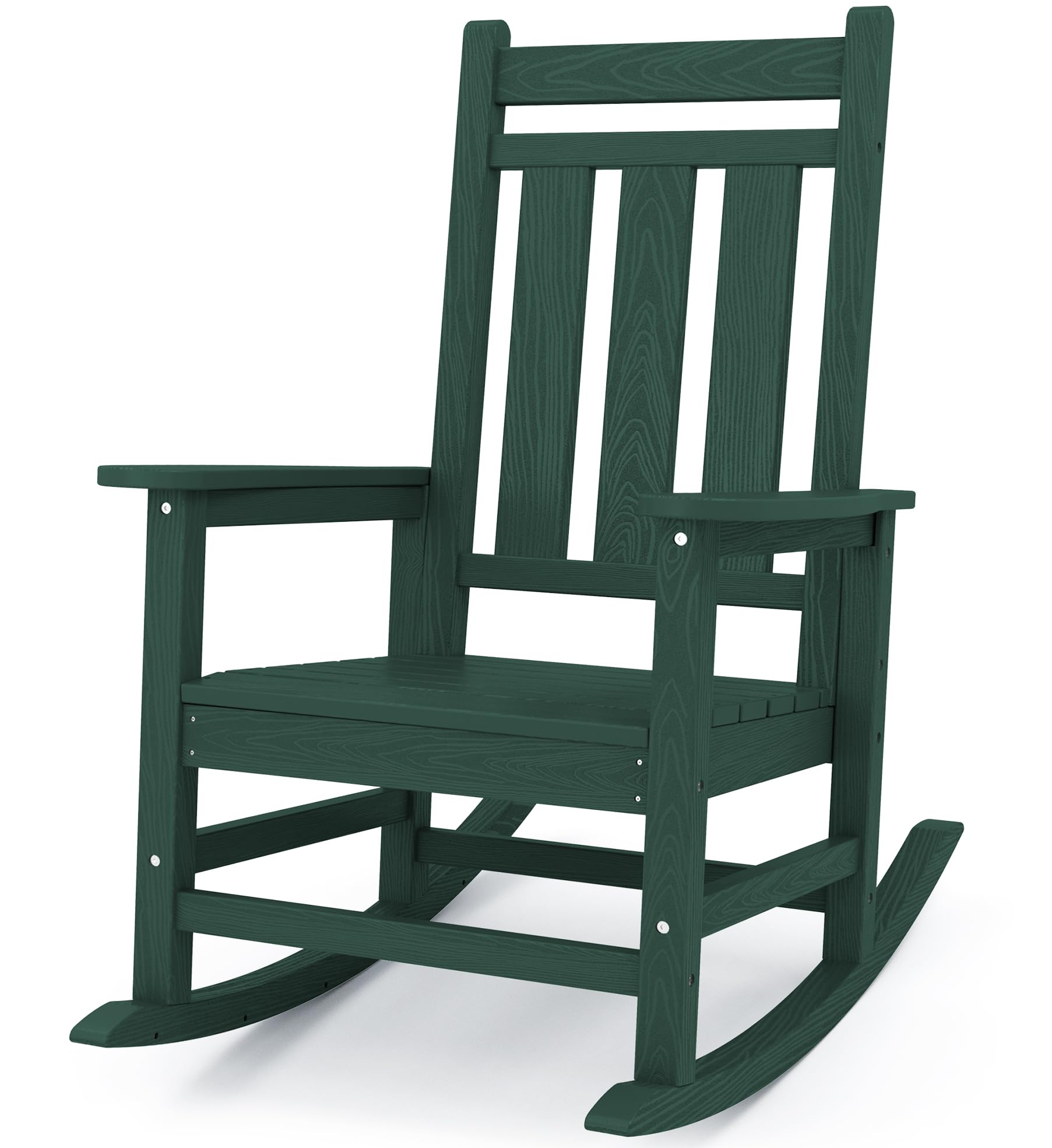 KINGYES Oversized Outdoor Rocking Chair, HDPE Patio Rockers, Green
