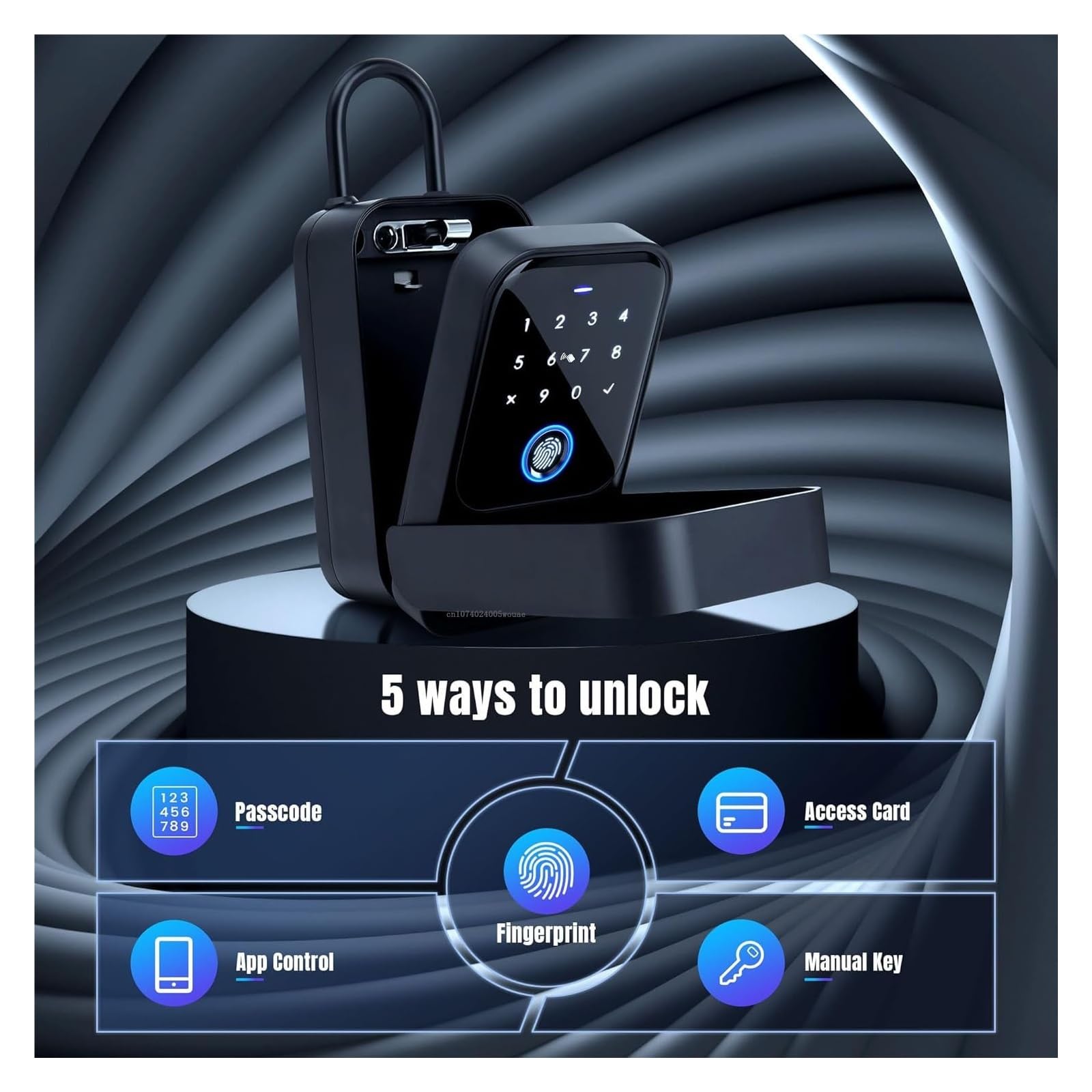 Cassaforte, Smart Key Lock Box Controllo delle impronte digitali Codice di accesso Scheda sblocco Bluetooth
