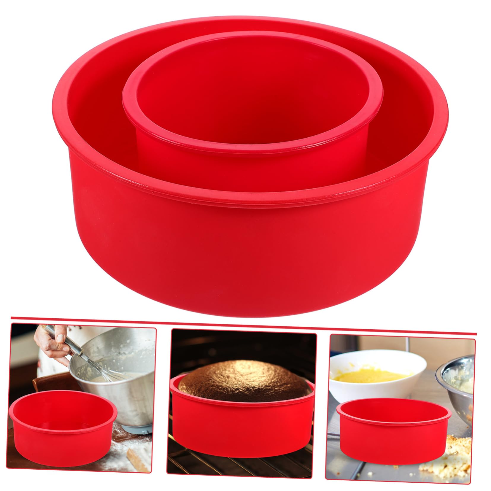 Cabilock Molde De Silicona Para Pasteles Redondos Antiadherente Y Resistente Altas Para Hornear Tartas Muffins Y Postres Para Cocinas Y Repostería 2 Piezas X 5
