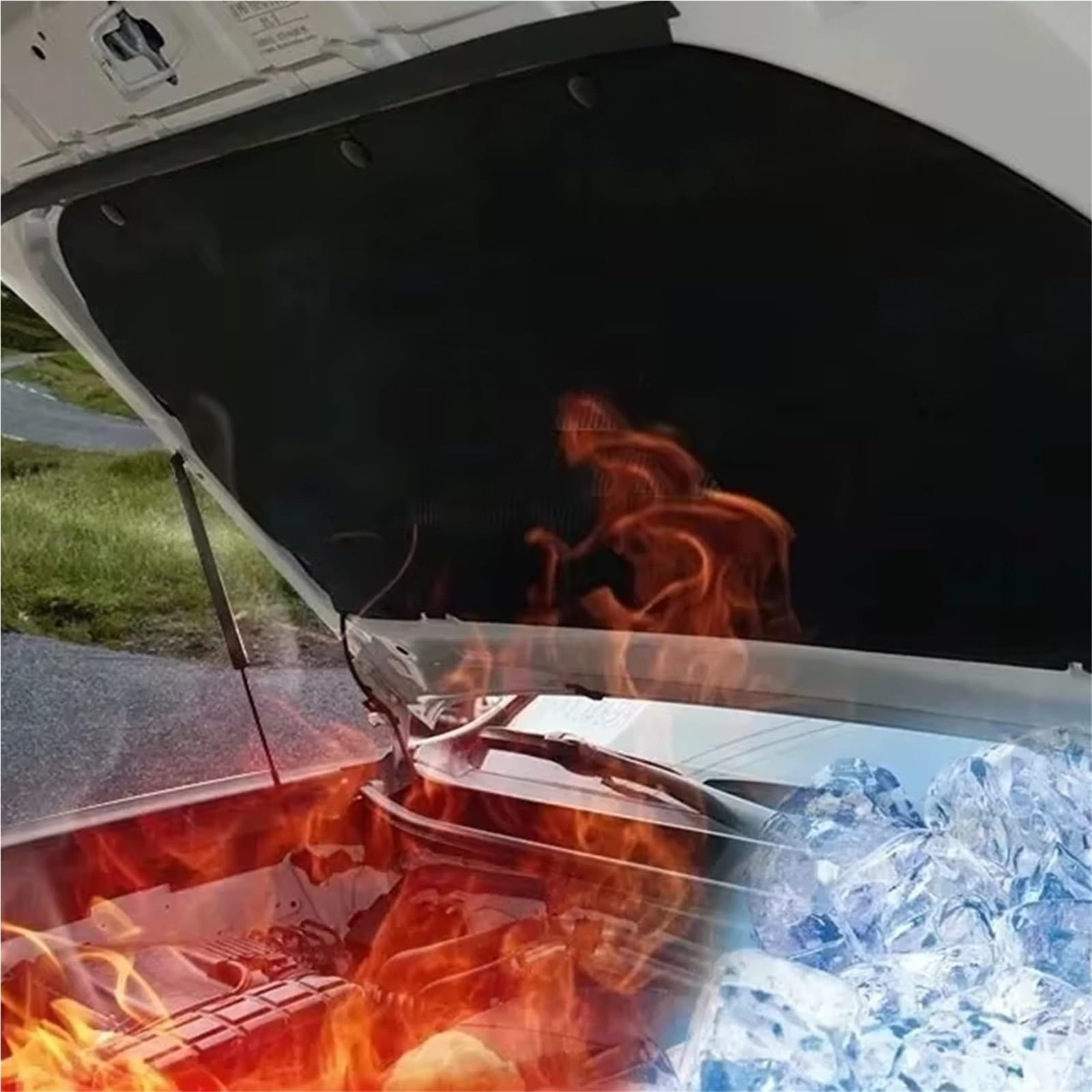 Compatible Con Benz Para Clase A W177 A200 2019 2020 2021 2022 2023 Almohadilla De Aislamiento Acústico Del Motor Capó Coche Cubierta Algodón Estera Térmica Interior