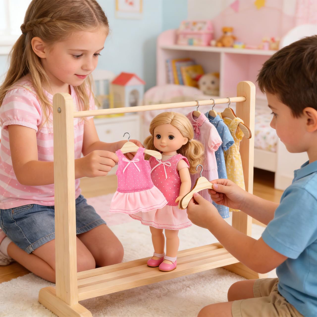 30 PièCes Cintre en Bois pour VêTements de BéBé Cintre en Bois Naturel