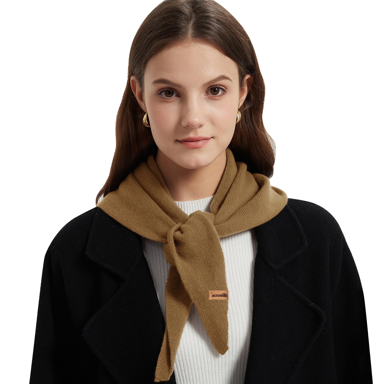 ACUSHLA Dreieckstuch aus Wolle Strick Dreieck Schal mit Reiskorn Strickmuster in Unifarben, Leichtes Tuch weich viele Farbkombinationen Leichter Schal