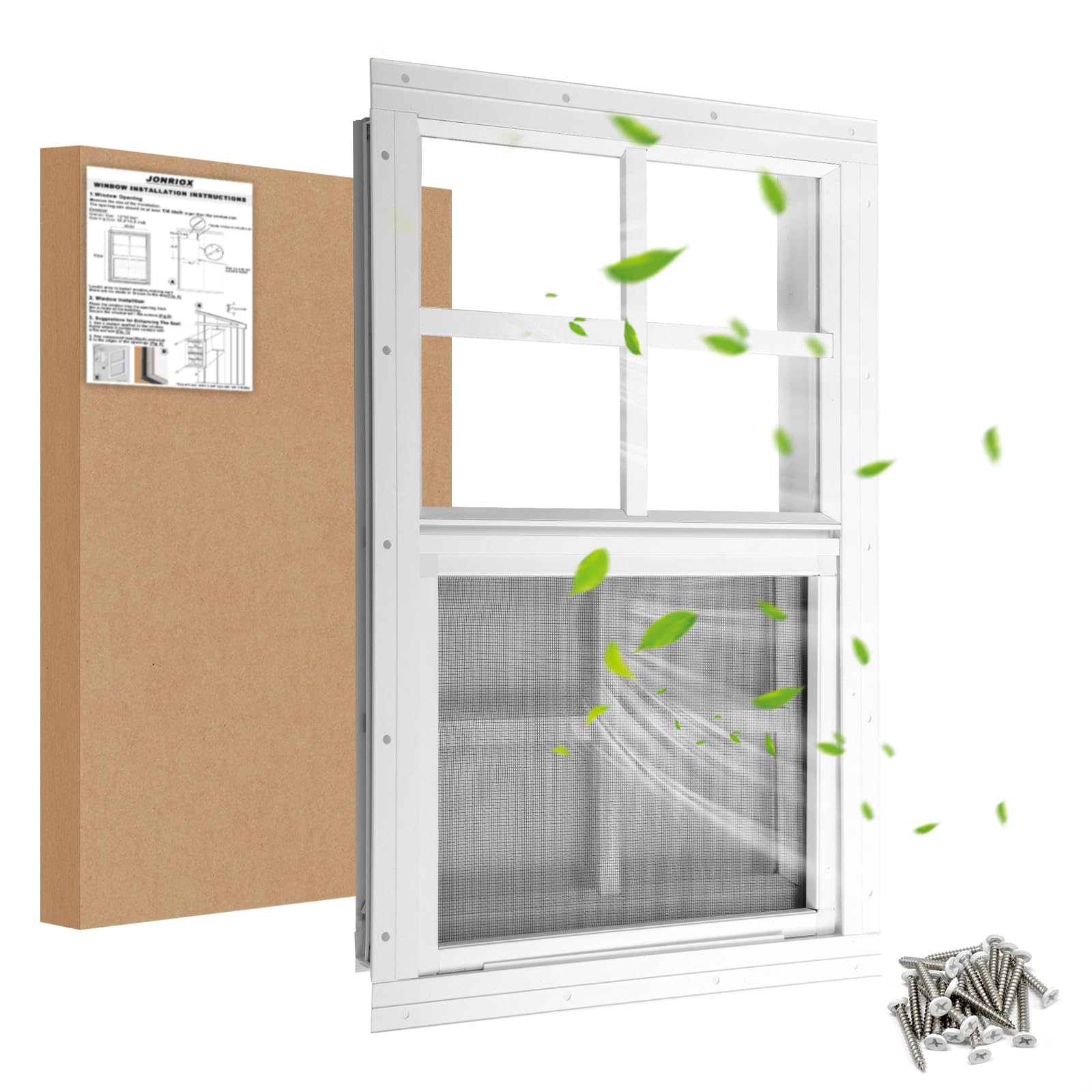 JONRIOX 18' W x 27' H Aluminum Sliding Window