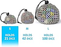 Vista 4 de YOUSHARES Bolsa de dados de acero inoxidable para juego de dados de metal poliédrico D&D, bolsa de dados DND para juego de dados de metal poliédricos