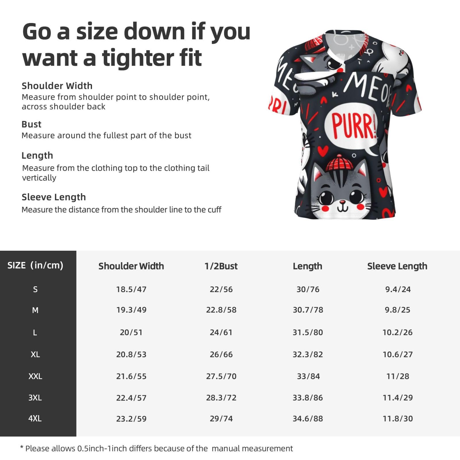 Stylish Athletic Sports Jersey Kawaii-Kittens-Cats Men's Rugby Jersey Large Black