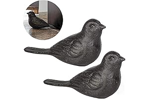Cast Iron Decorative Door Stopper with Adorable Bird Design (Pack of 2)