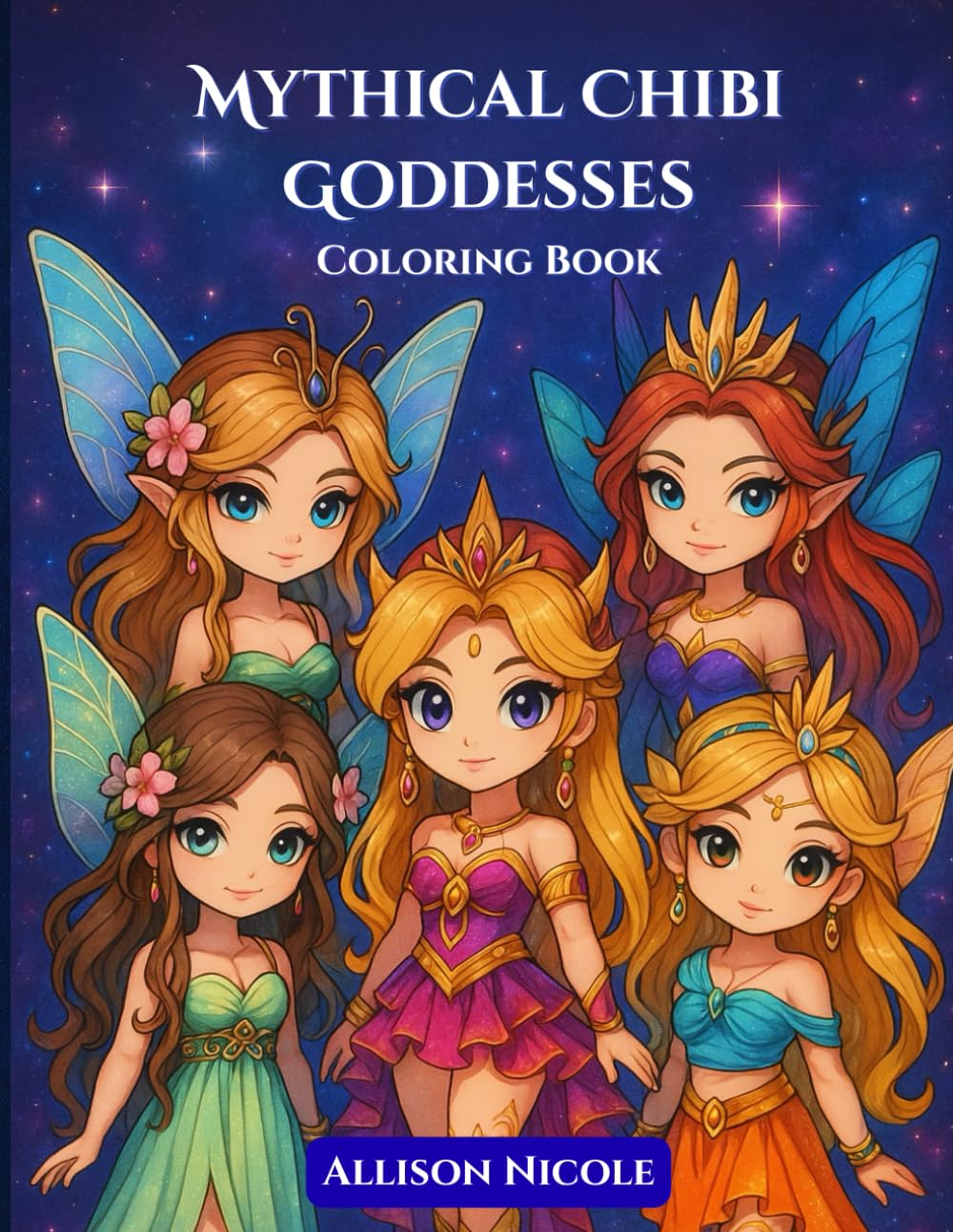 Mythical Chibi Goddesses: Coloring Book