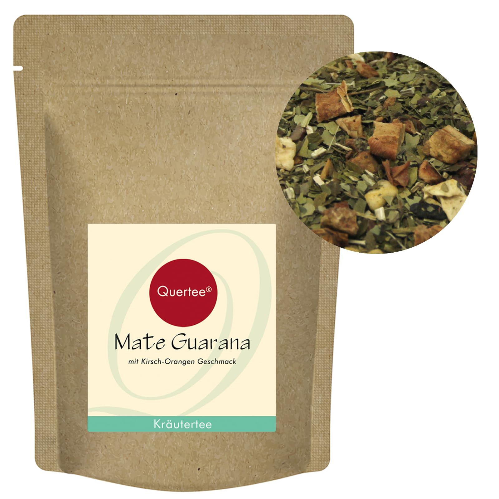Quertee Mate Tee Guarana - Matetee & Guarana mit Kirsch-Orangen-Geschmack - Fruchtiger Mate (1000 g)