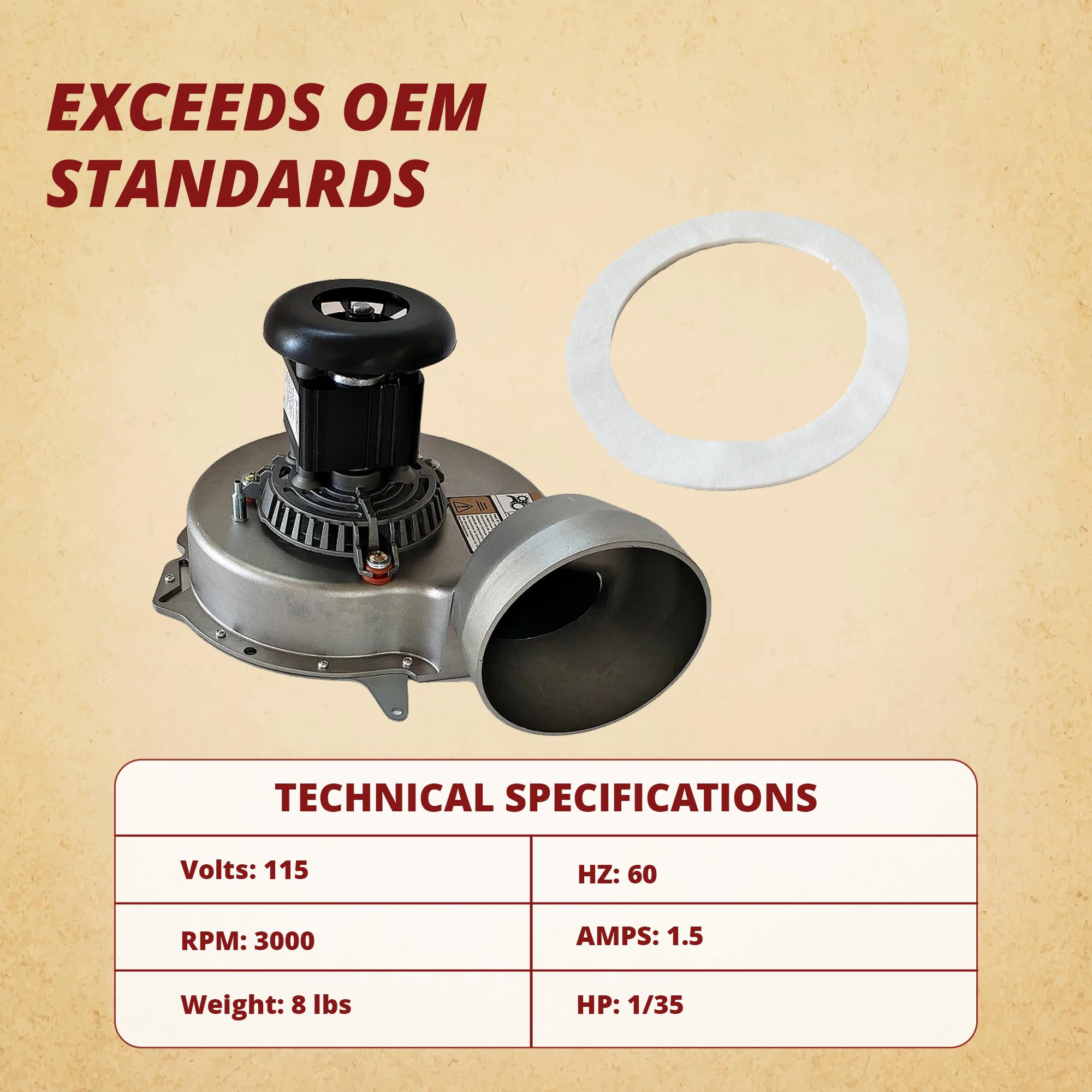 Intercity Furnace Flue Exhaust Venter Blower 115V - 330701-701, 329148-70,11013915