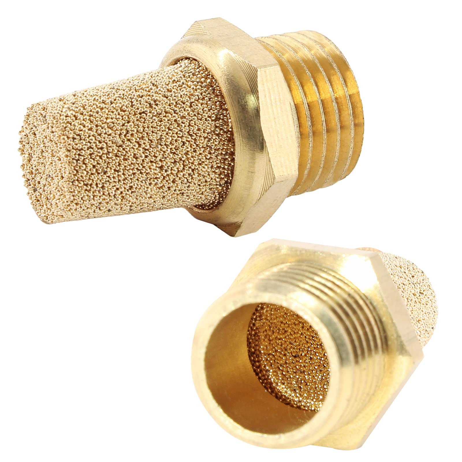 Jiozermi 12 Pcs 1/4 NPT Brass Air Pneumatic Mufflers Silencer — Amazon image 5