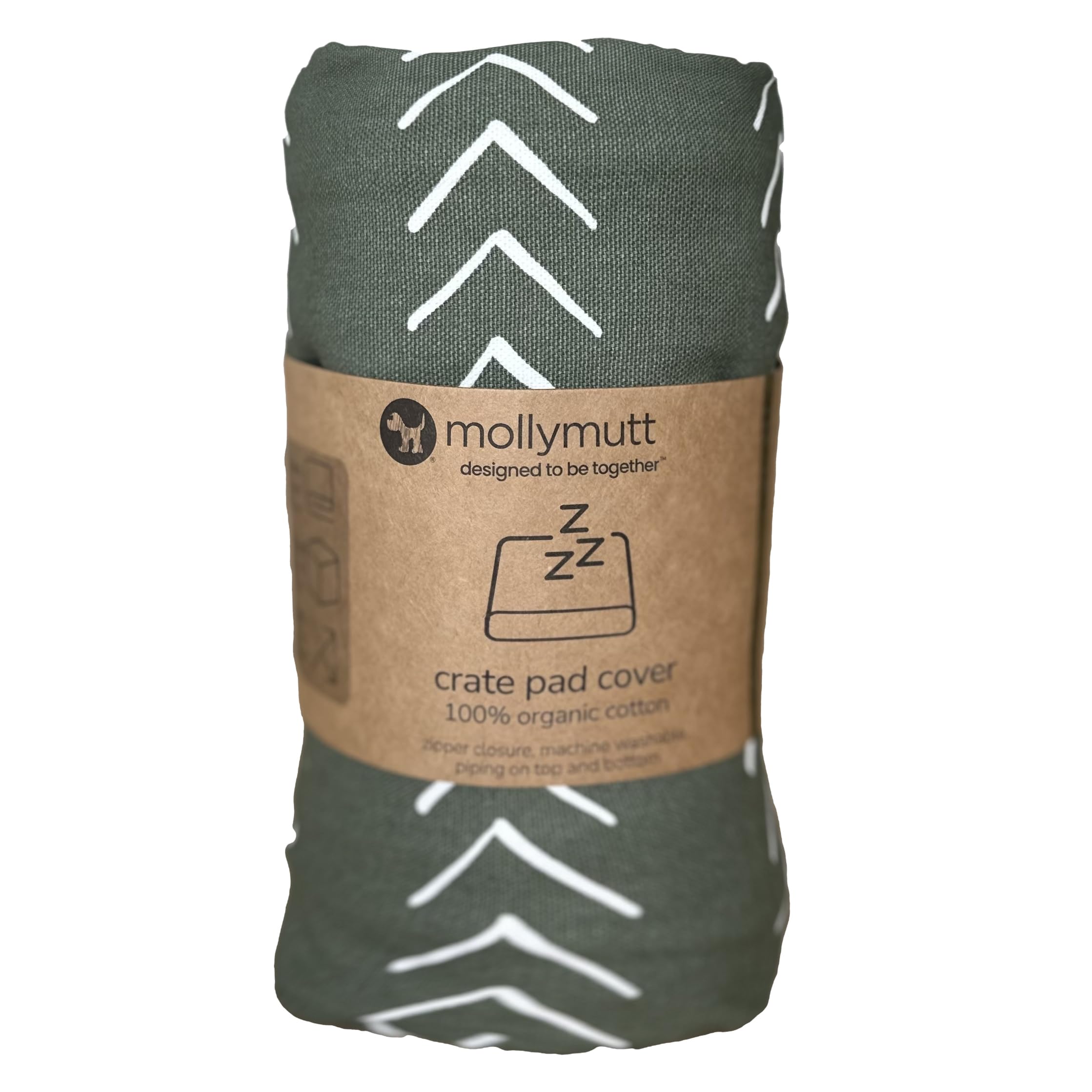 Molly Mutt Dog Crate Pad Cover, 100% Cotton Canvas Cover for Dog or Puppy Crate Bed, Durable, Washable, and Free of Harmful Chemicals, Pre-Shrunk, 30"