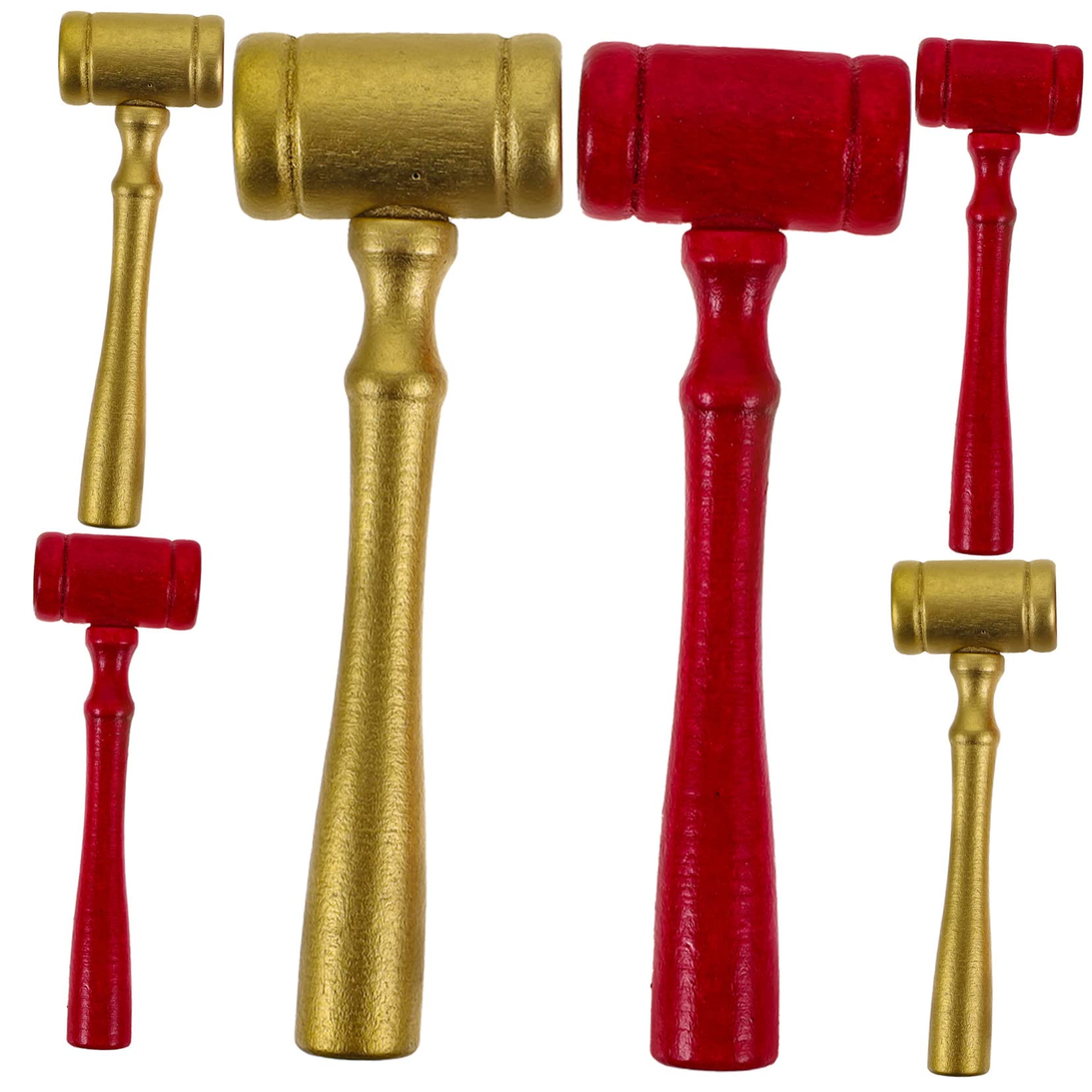 Toddmomy 6pcs Court Judge Hammer Wooden Auction Hammer Role Play Toy Cognitive Development Boys and Girls Educational Tool