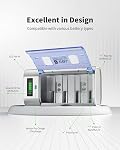 EBL Universel AA AAA C D 9V Chargeur de batterie, LCD Chargeur individuel intelligent avec fonction de décharge charge rapide pour AA AAA C D 9V Piles rechargeables Ni-MH Ni-CD