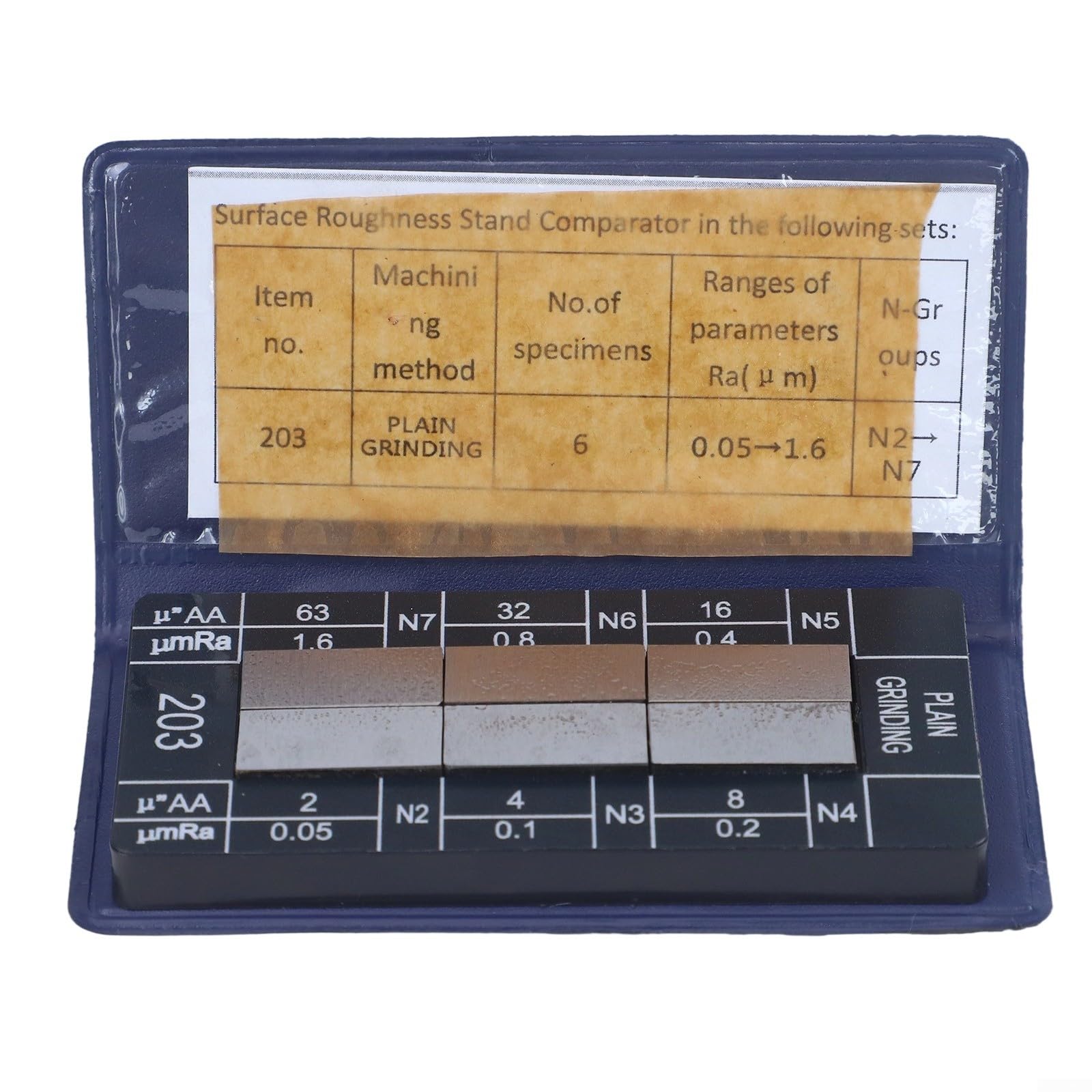Helilyco Roughness Comparison Sample Block Ra0.05 To 12.5 Micrometer Standard for surface Finish Gauge Set Steel(flat grinding)