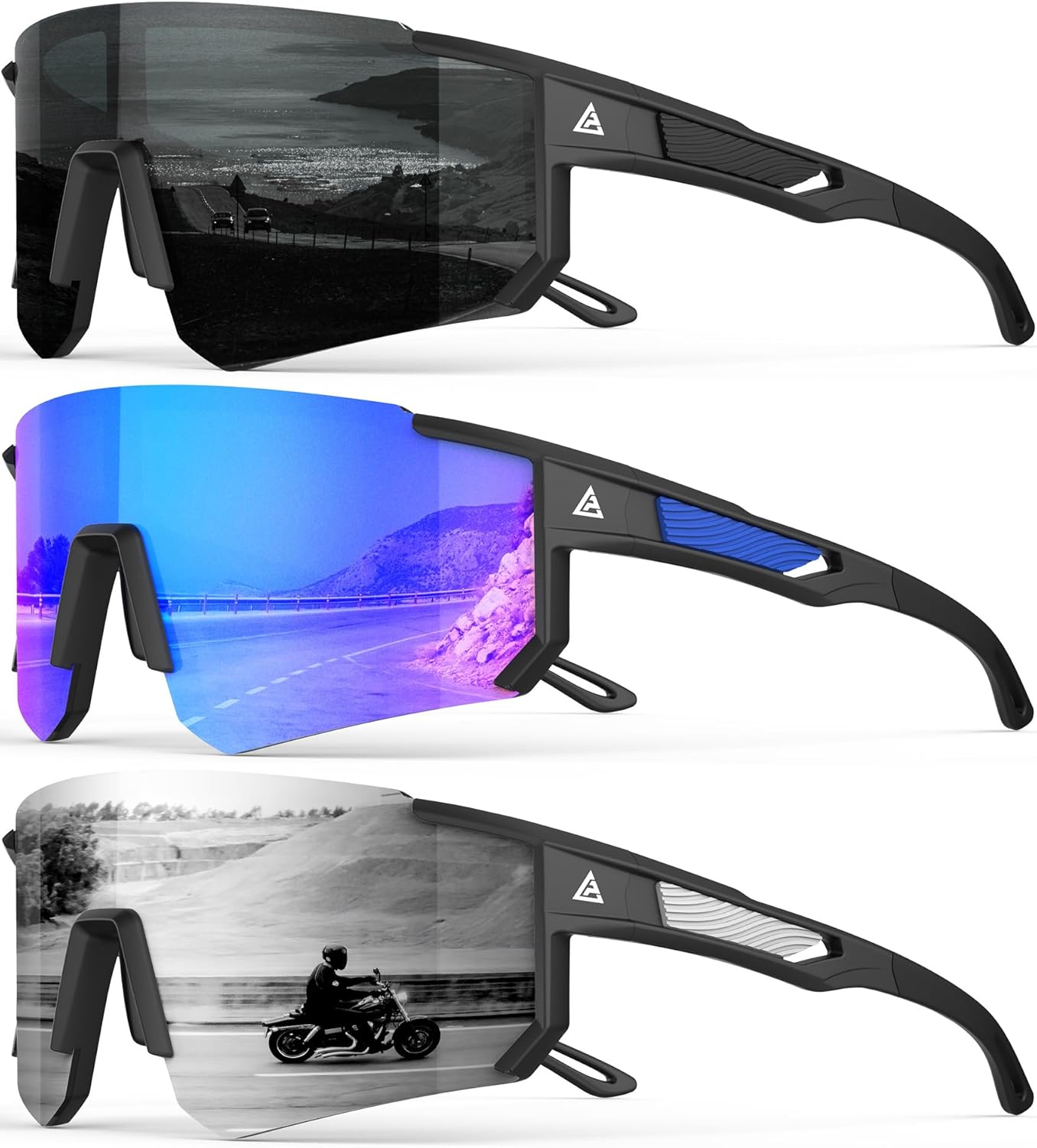 Polarized Sports Sunglasses for Men, UV400 Protection Mens Sunglasses Wrap Around S...