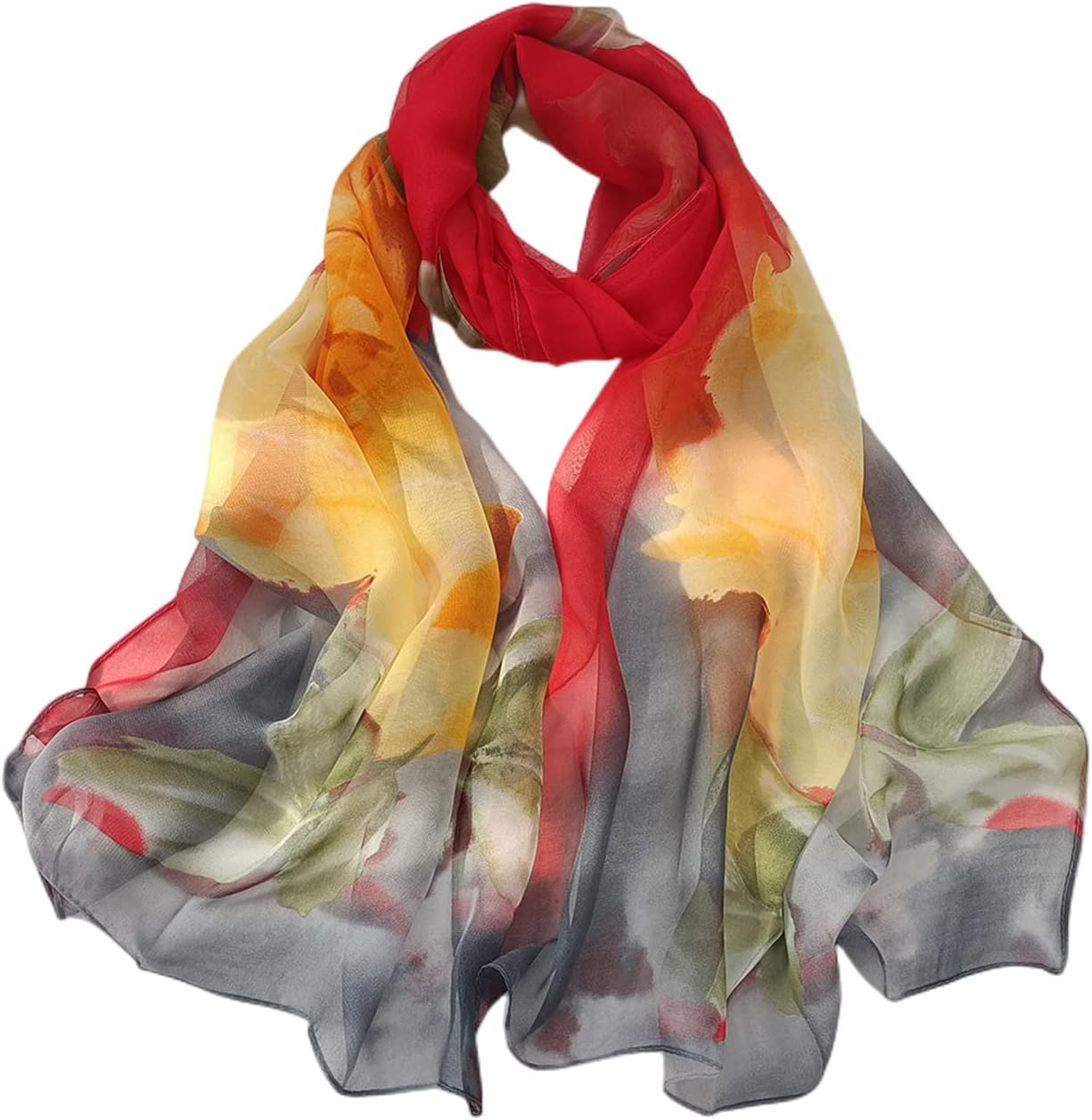 FAIRYGATE Scarf for Women Silk Feeling Lightweight Chiffon Pashmina Hair Wrap Wedding Shawl for Evening Dresses A4621