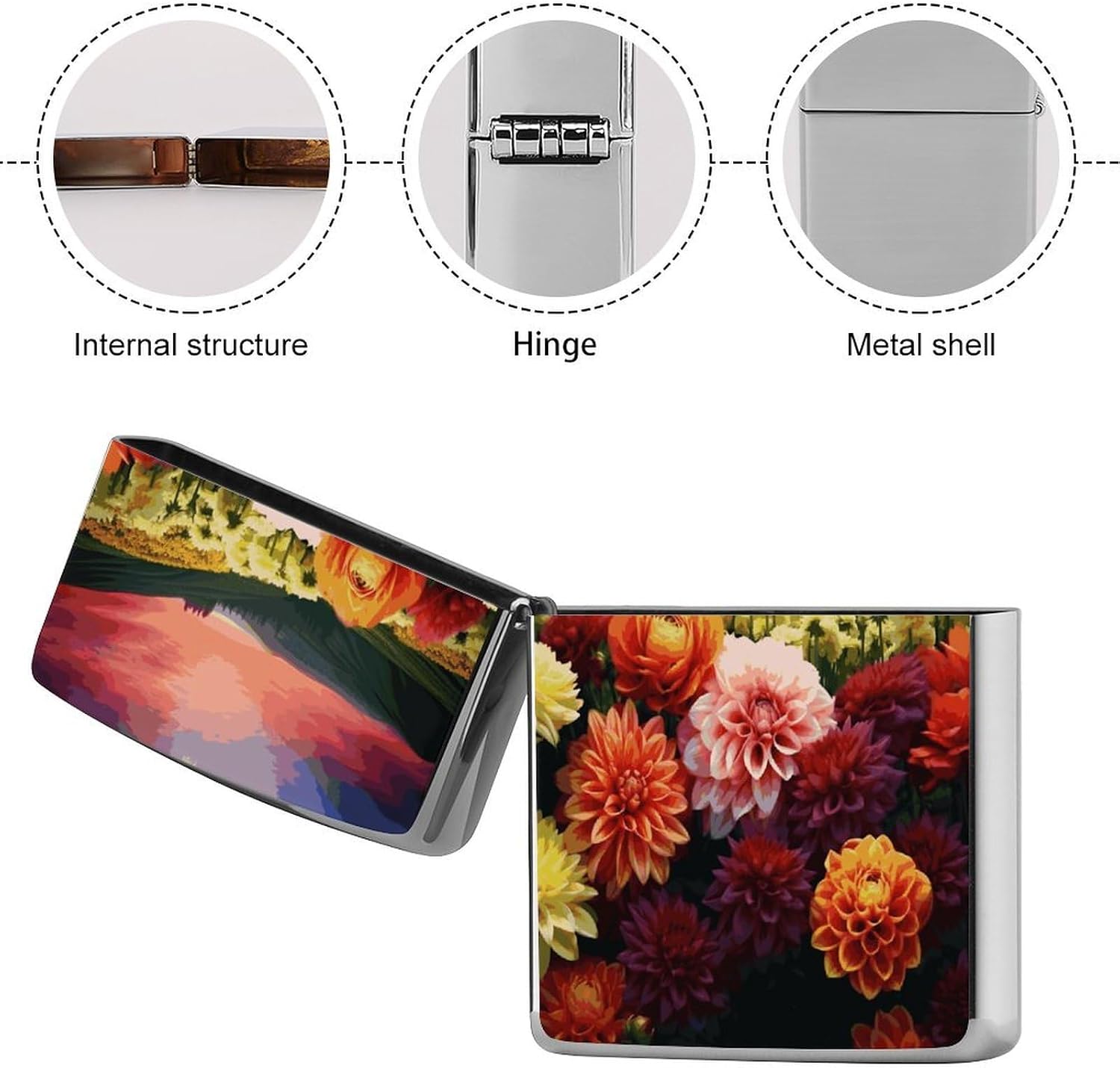 Beautiful Colorful Flowers Lighter Case Cover Lighter Shell