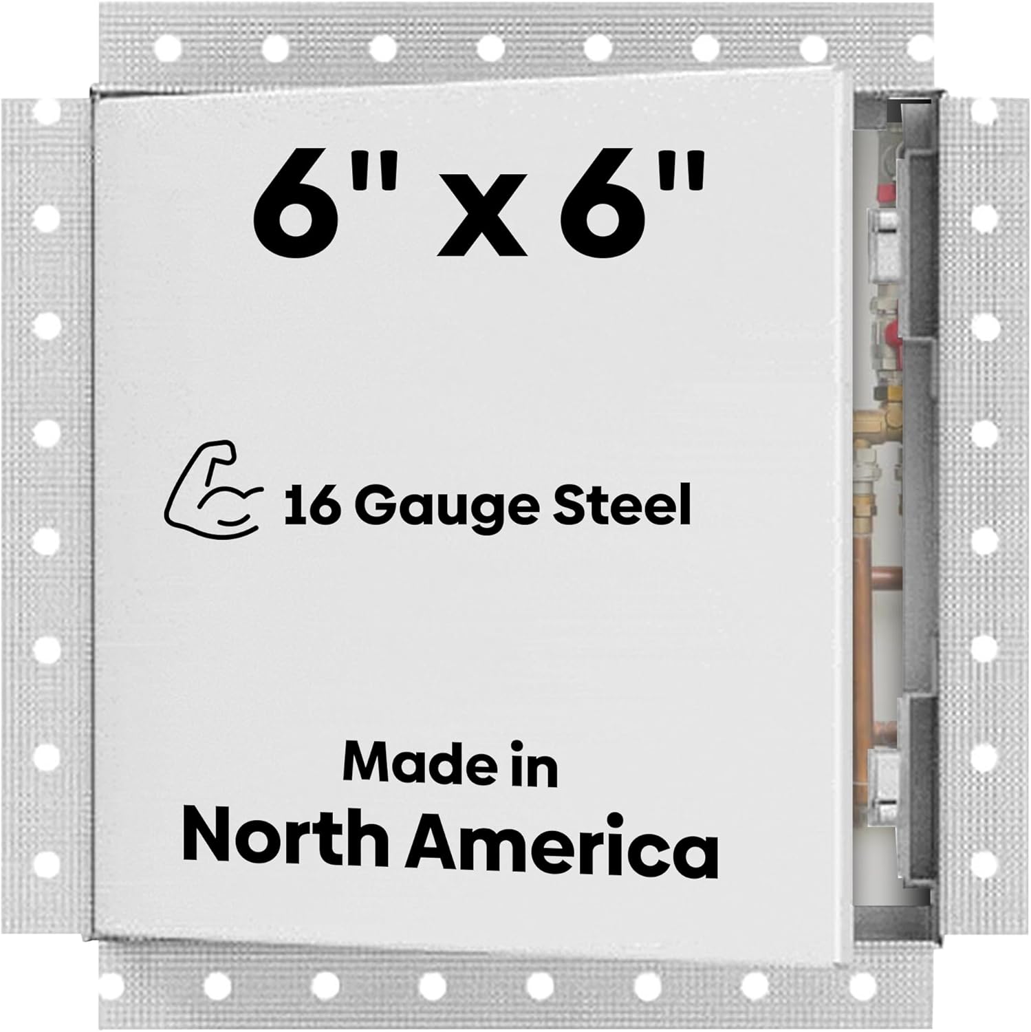BA-TLDF-FBA | Concealed Touch Latch Aesthetic Access Door with Mud in Flange, 16-Gauge Cold Rolled Steel Frame, LEED Compliant Drywall Panel with Hidden Pin & Spring Hinge, White (22" x 30")