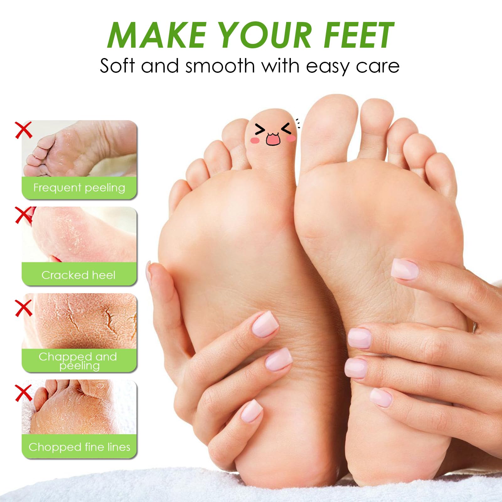 2 Paires Masque Pied, Masque Peeling Pieds et Nourrissant, Beauté pour Pied Secs et fendillés, Pieds Doux, Füße, Pour Femmes Hommes(Aloe Vera)