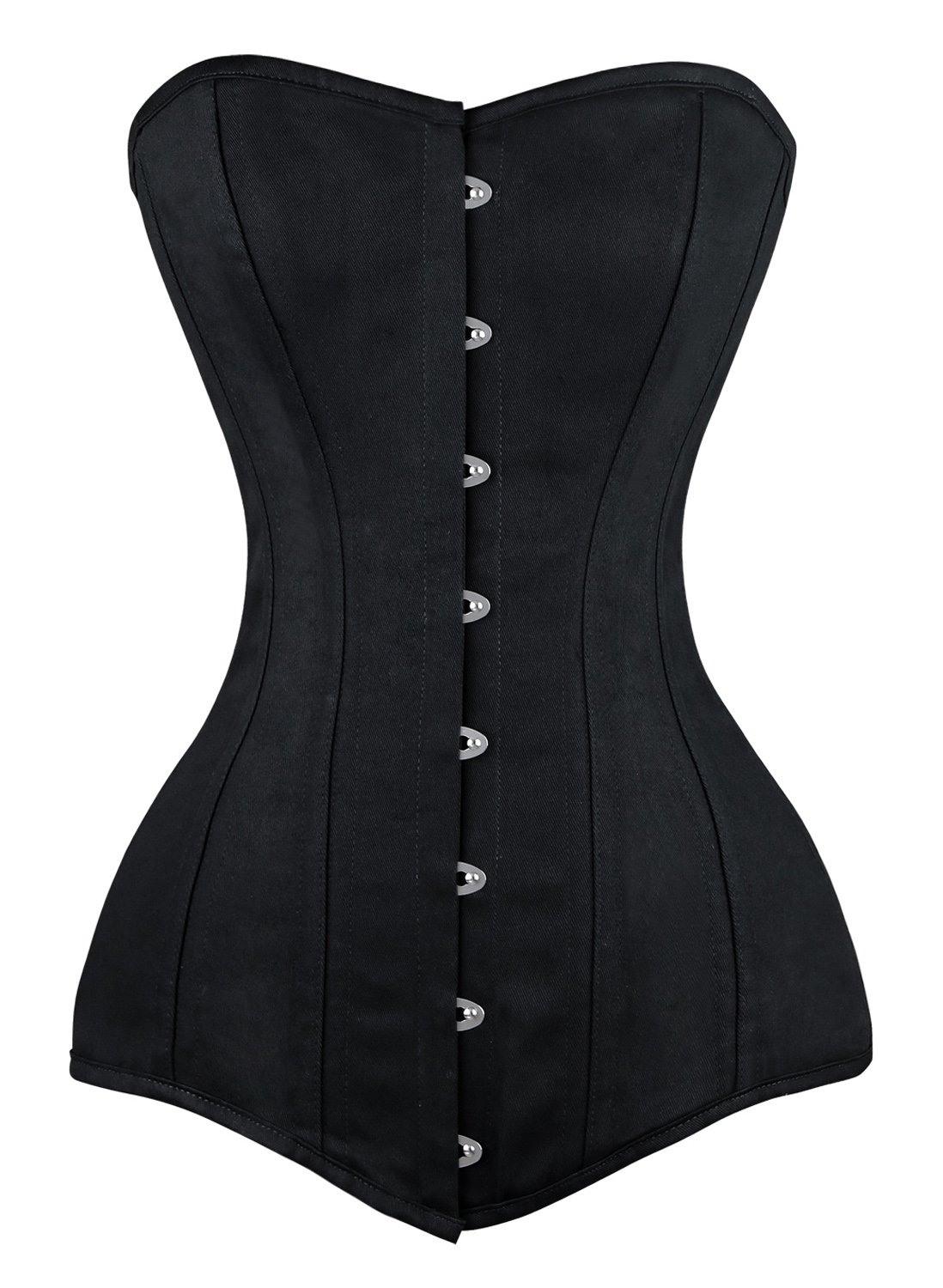 Charmian Women's 26 Steel Boned Cotton Long Torso Hourglass Body Shaper Corset Black XXXXX-Large