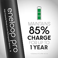 Vista 5 de Eneloop Panasonic BK-3HCCA8BA pro AA Baterías recargables precargadas Ni-MH de alta capacidad, paquete de 8