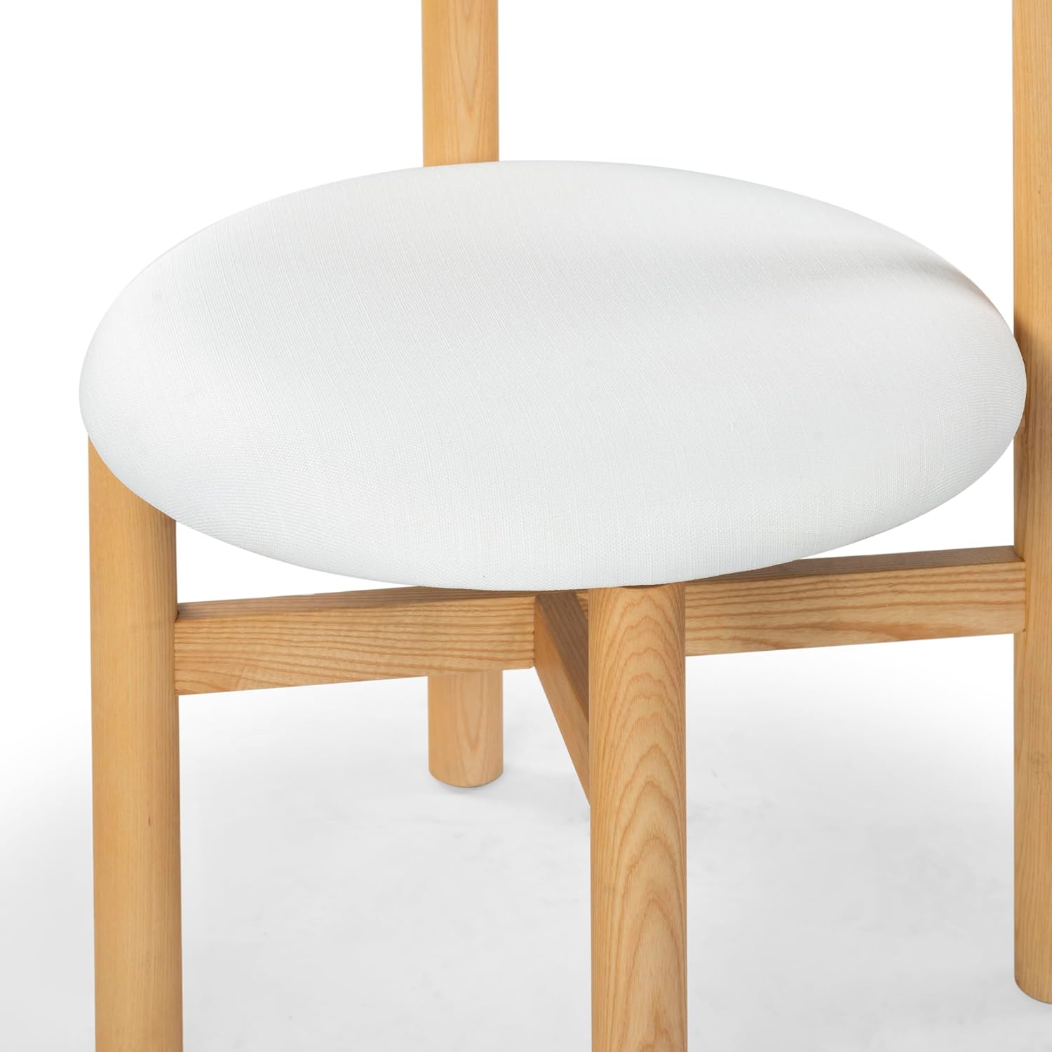 SAFAVIEH Couture Collection Tayla Natural/White Linen Dining Chair (Fully Assembled)