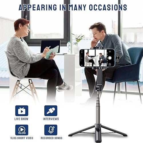 Miniatura 2 de Micrófono inalámbrico para iPhone, micrófono inalámbrico profesional dual para iPhone iPad, micrófono inalámbrico Plug-Play para grabación de video,