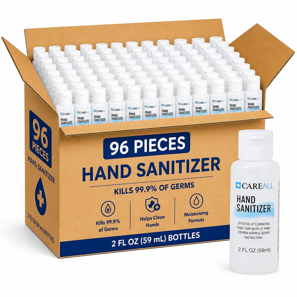 2 oz Hand Sanitizer, 70% Ethyl Alcohol, Bulk 96 Pack