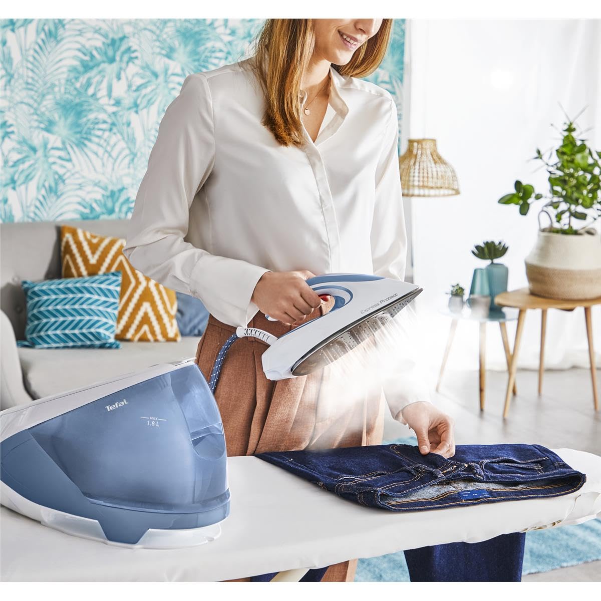 Tefal Iron Station (SV9202) Express Protect blue white
