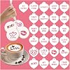 Leesgel 25PCS Valentine Heart Stencils, Reusable Cookie Coffee Cake Stencils for Valentine Decorations, Templates Baking Tools for Decorating Food, Wedding Party Décor