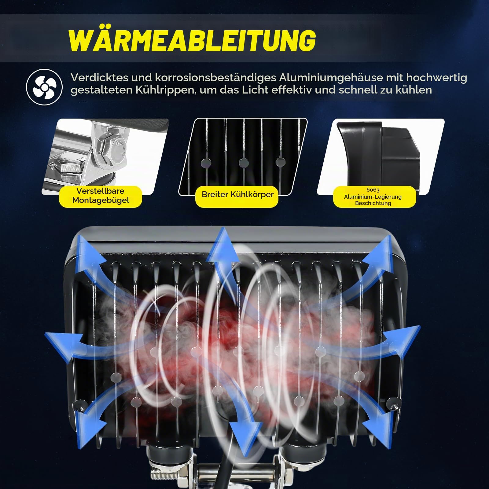 Led Arbeitsscheinwerfer,2x45w Scheinwerfer 12v 24v LED Zusatzscheinwerfer Arbeitslicht Flutlicht Offroad Traktor Auto Suv Atv