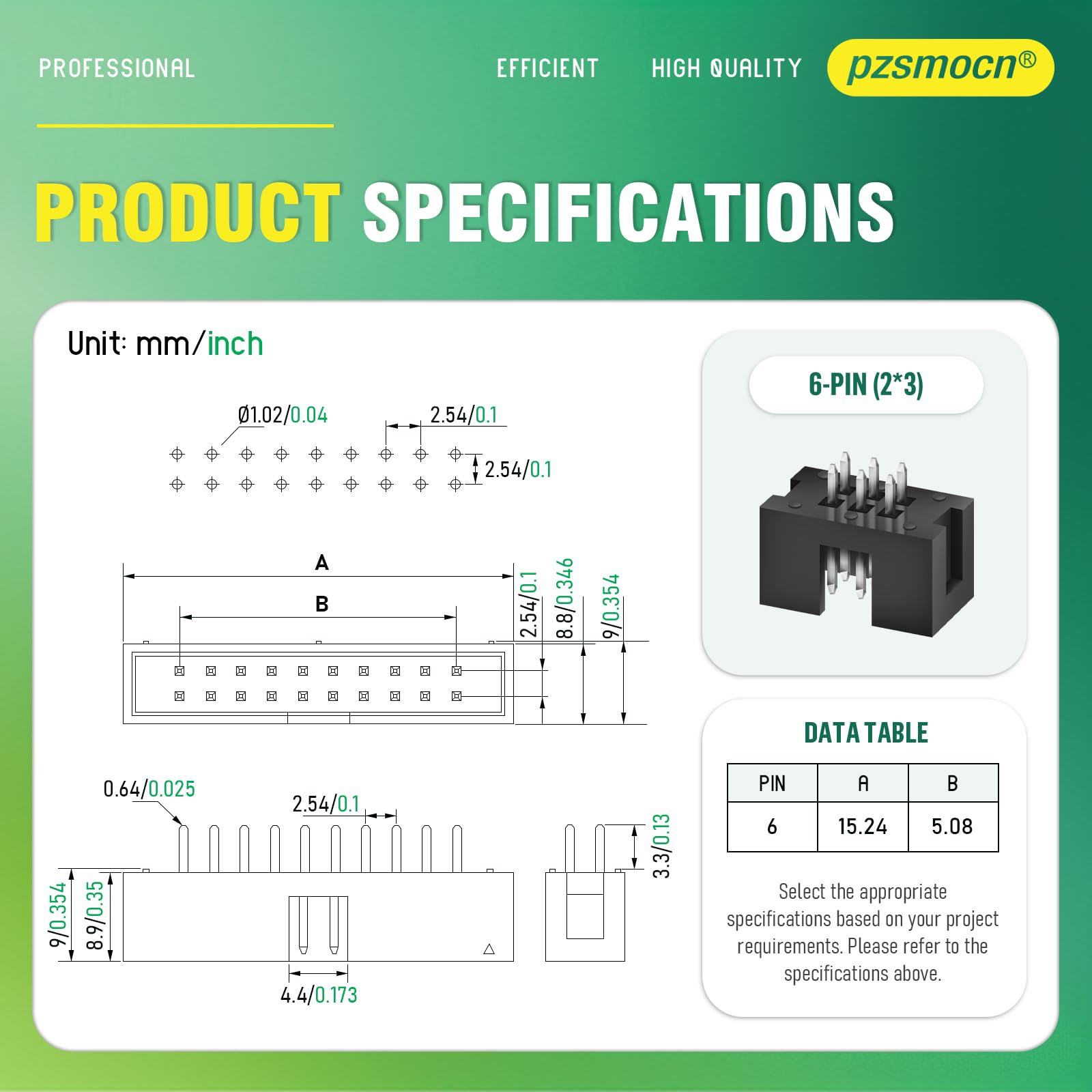 20 sztuk IDC 2 x 3 dwurzędowe 6-biegunowe złącze wtykowe męskie zaciski tulejowe 2,54 mm wymiar rastrowy, JTAG ISP 6-biegunowy prosty adapter zaciski gniazda do projektów elektronicznych PCB.