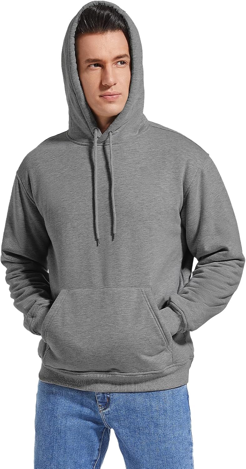 Gesean Men's Cotton Fleece Pullover Hoodie Long Sleeve Hooded Sweatshirt with Kangaroo Pocket - Image 5