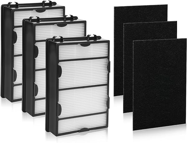DerBlue 3PCS HAPF600 Filter Replacement and 3PCS pre filter Compatible with Holmes Air Purifier HAPF600 HAPF8650 HAP615