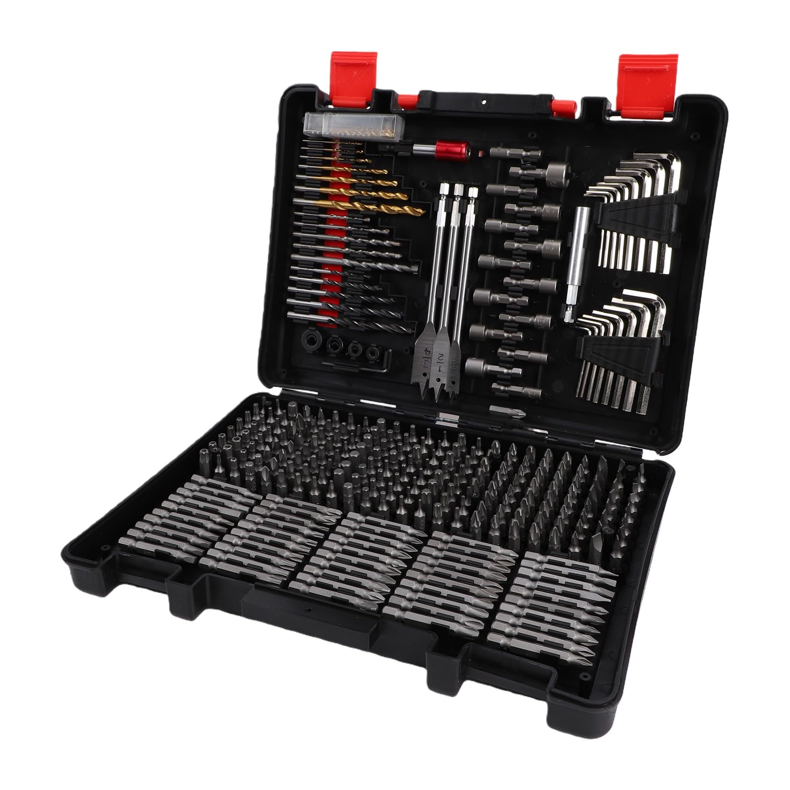Juego de Brocas 318 Piezas, Puntas Destornillador Impacto Acero, Kit Llaves Hexagonales con Caja Almacenamiento, Puntas Destornillador Impacto y Juegos
