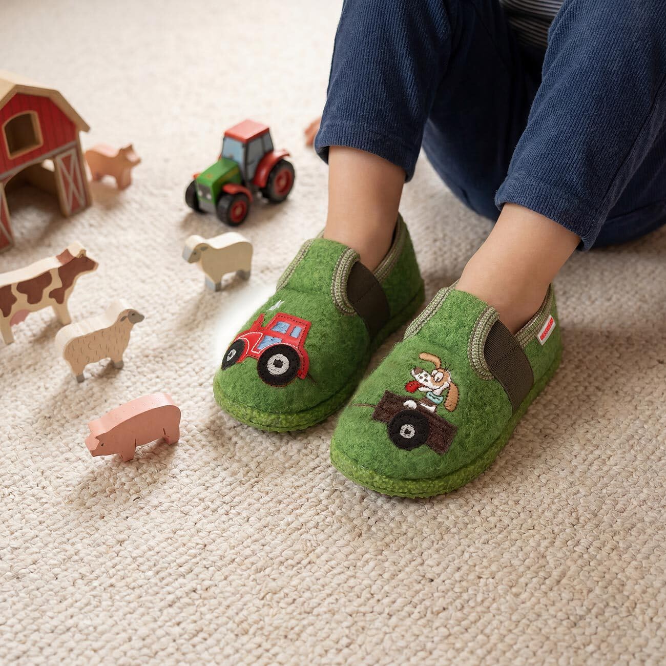 Giesswein Thurland Kinder Hausschuhe Jungen - Warme Wollpantoffeln