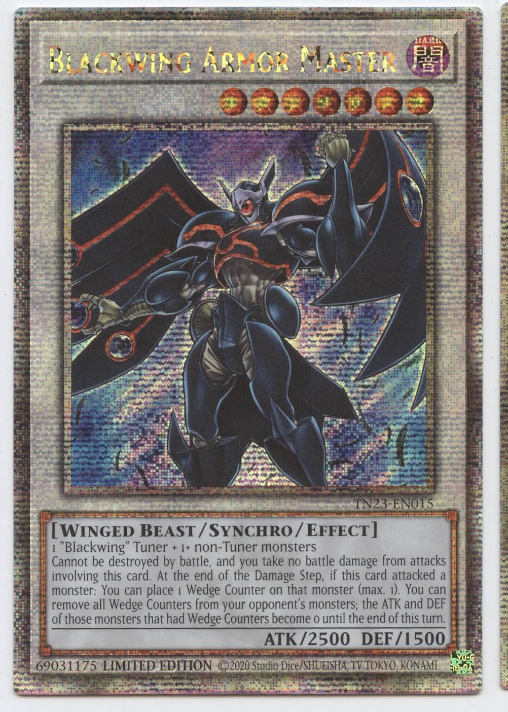 Blackwing Armor Master - TN23-EN015 - Quarter Century Secret Rare - Limited Edition