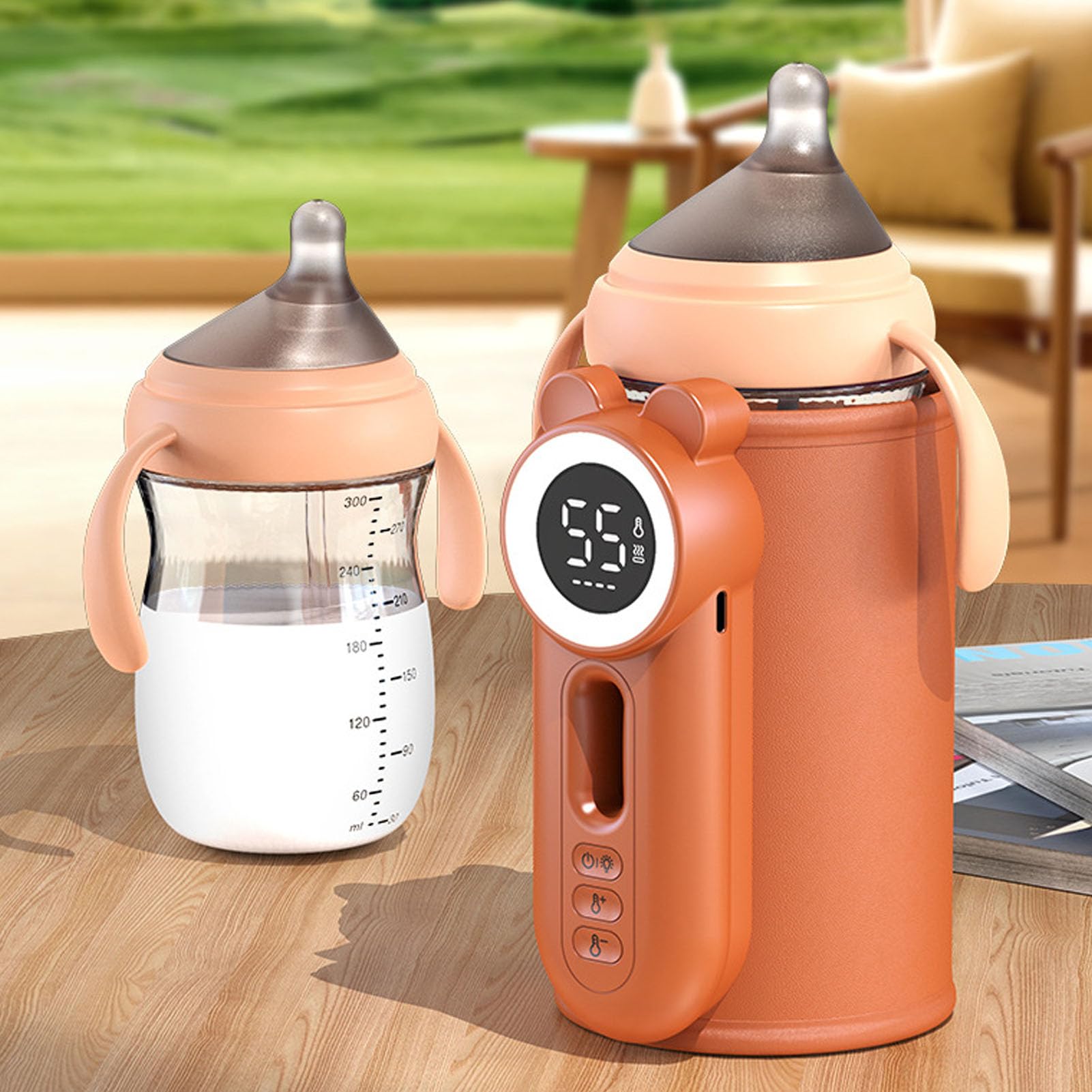 Generic Scaldabiberon, Scaldalatte Portatile a Temperatura Costante con Display Digitale per i Viaggi a Casa