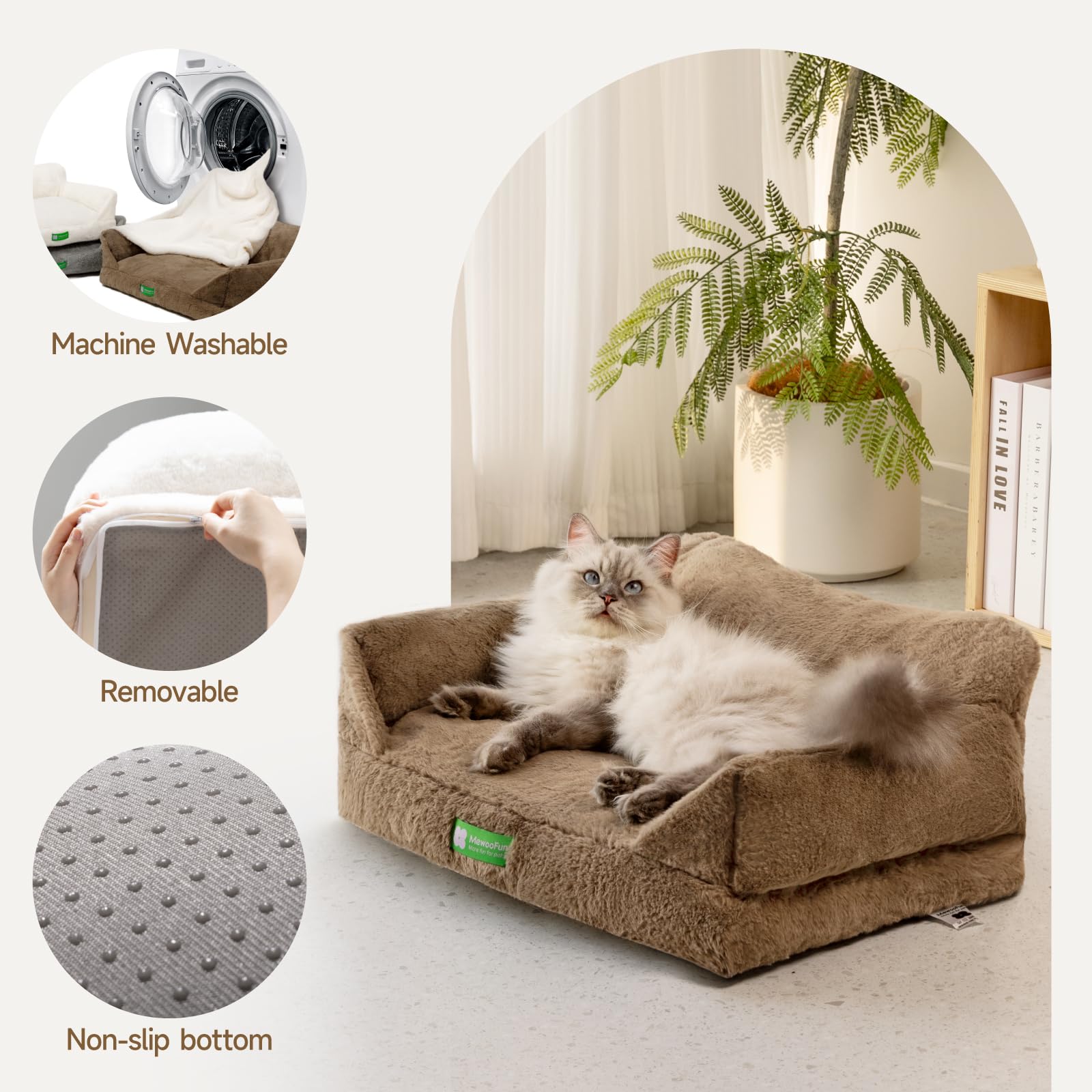 Cama Gato MEWOOFUN Cama Para Gatos Con Funda Extrau00edble Lavable