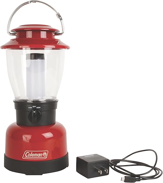 Coleman Classic Rechargeable 400 Lumens LED Lantern, Water-Resistant Lantern with USB Charging Port