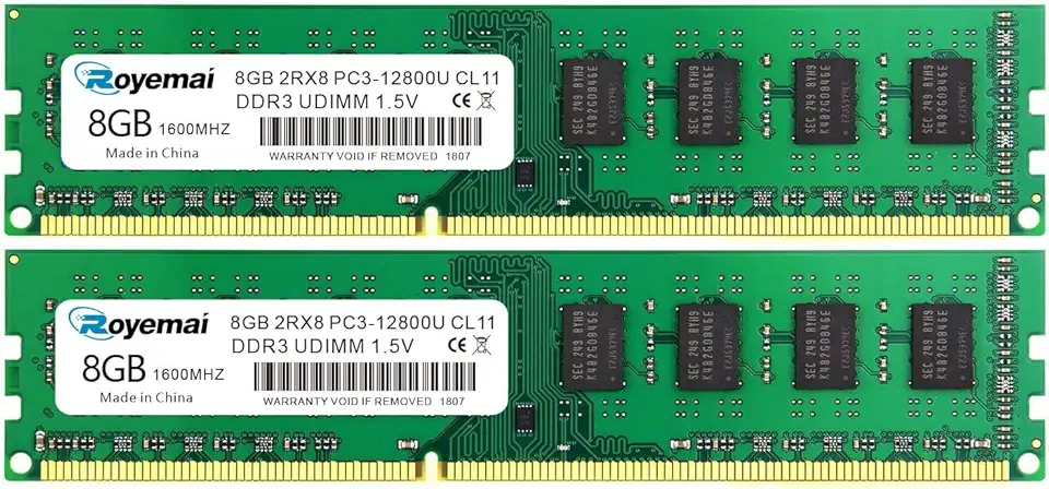 16GB PC3-12800U 2X8GB DDR3 12800 1600MHz PC3-12800 16G 2Rx8 240-pin Udimm CL11 1.5V Desktop RAM Módulo