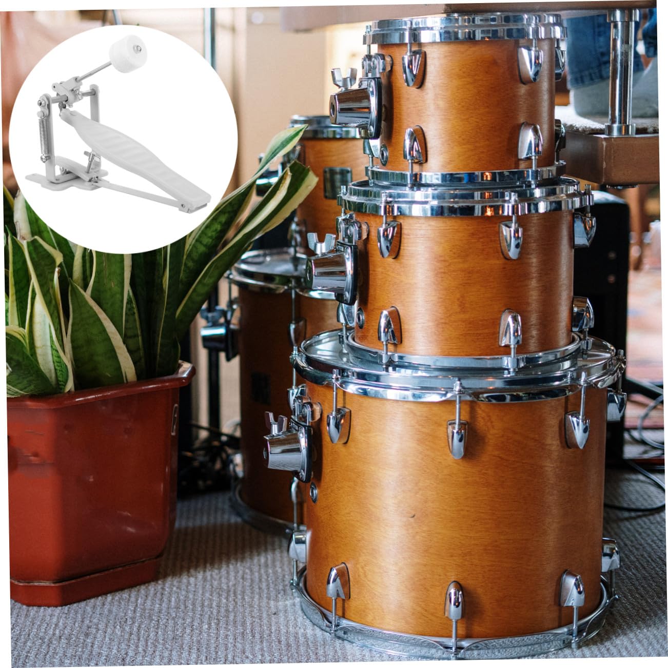 Yardwe Bassdrum Einzelpedal Hammer Metall Schlagzeug Kickpedal Zubehör Für Jazz Und E-schlagzeug Zum Üben