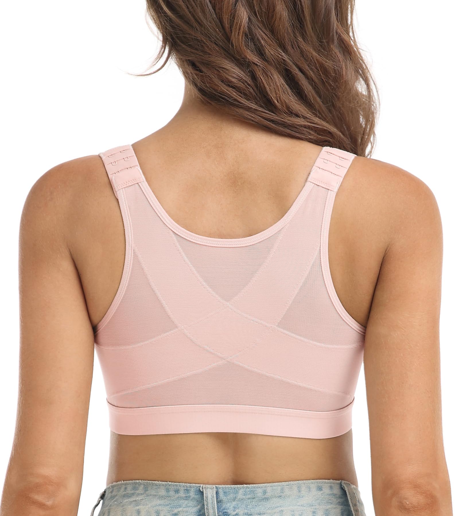 DotVol Donna Reggiseno con Chiusura Anteriore Reggiseno di Sostegno Posteriore per la correzione della Postura Reggiseno a Coppa Intera Senza Ferretto