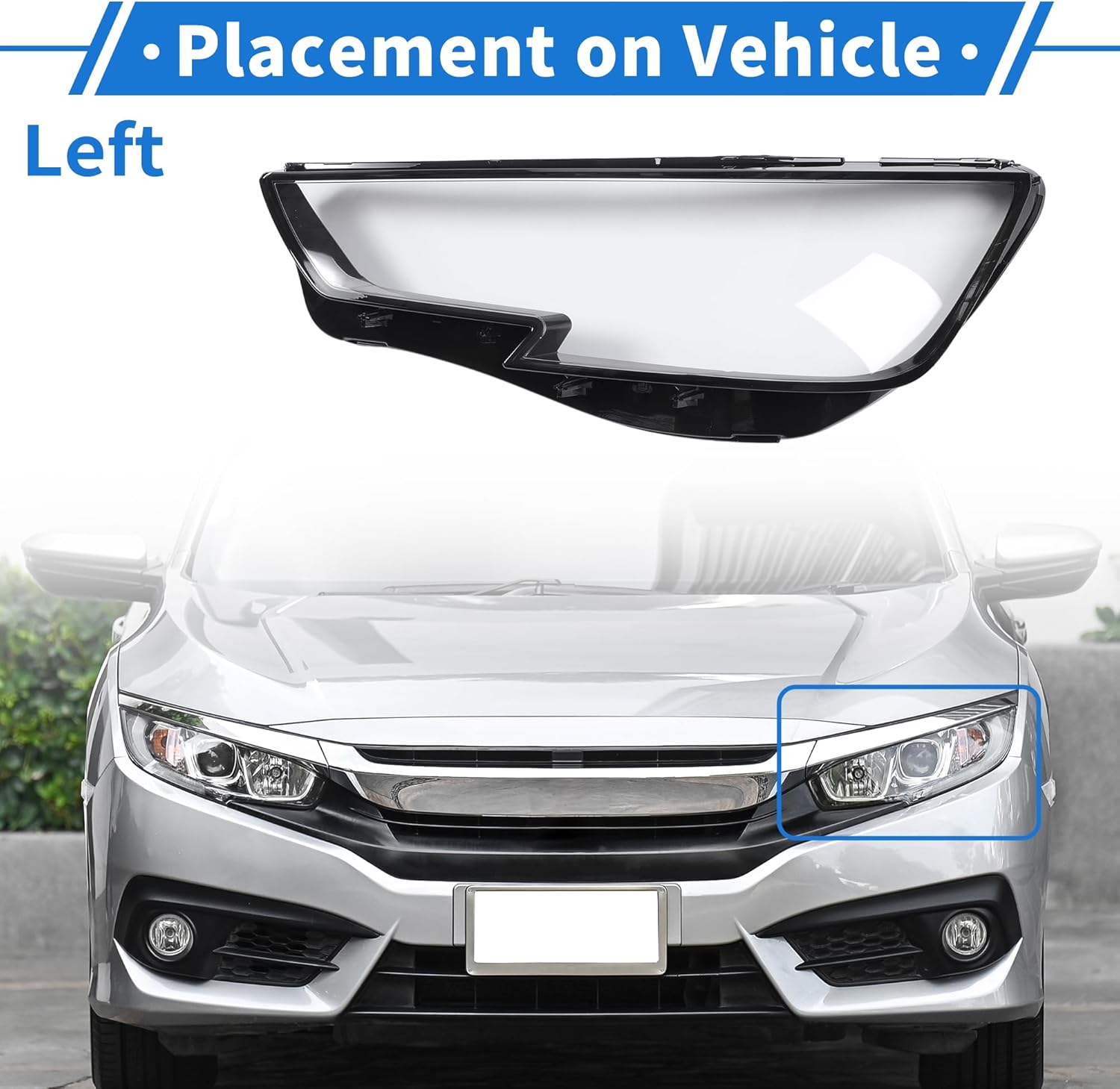 Headlight Lens Cover Headlight Headlamp Lense Clear Lens Cover for Audi A4 2016-2019 Black,Clear Pc 1 Pc Front Left Car