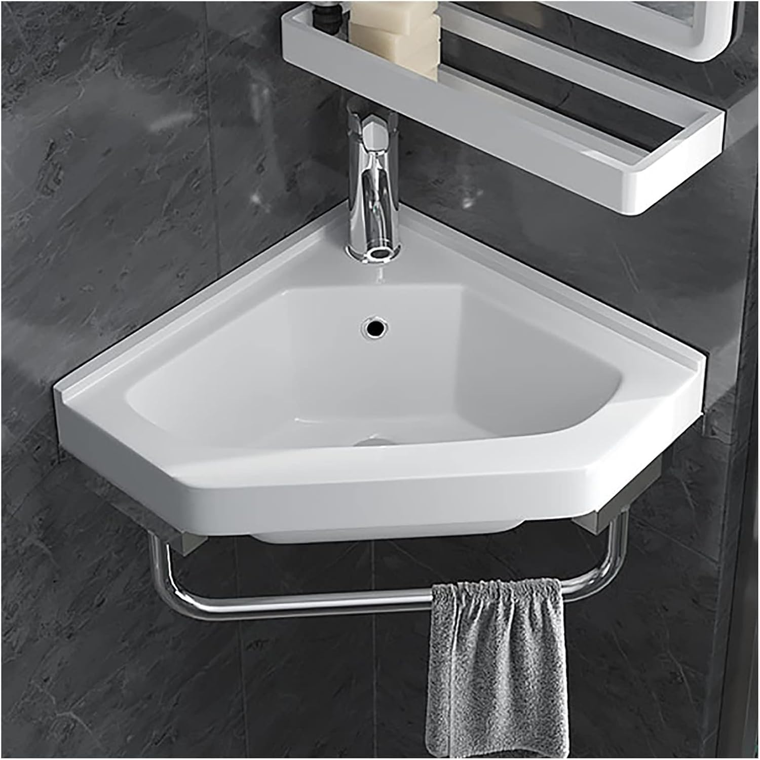 Lavabo d'angle suspendu pour petit espace : gagnez de la place en WC