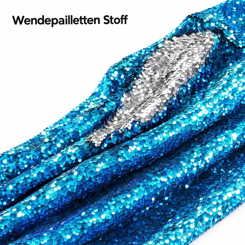 Wendepaillettenstoff Meterware 130 cm Breit Zweifarbiger Paillettenstoff